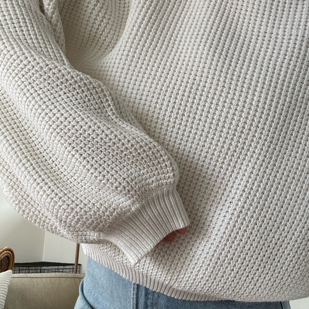 Rhythm Cream Chunky Knit Crew Neck Sweater